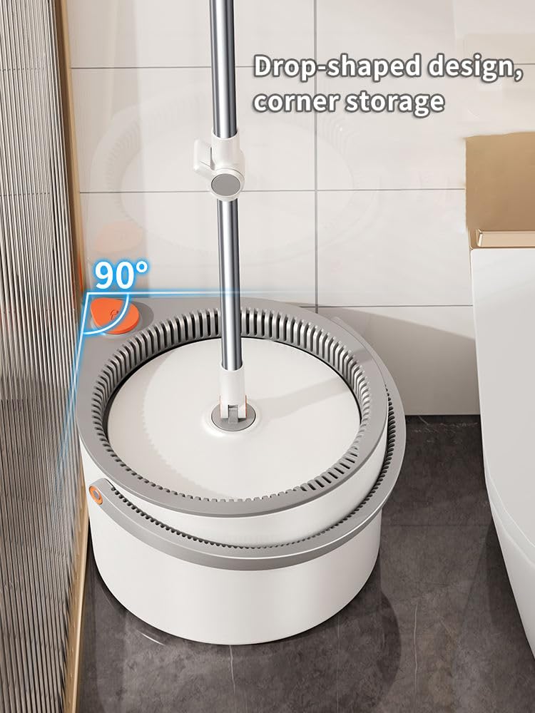 MR. MOPP Spin Mop and Bucket Set with Microfiber Mop Head and Wringer, mops for Floor Cleaning, with Clean and Dirty Water Separation System Dust Mop for Hardwood Floors