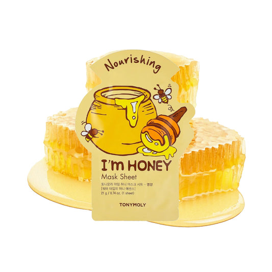 TONYMOLY I'm Real Honey Sheet Mask, Korean Skin Care Face Mask, Hydrating & Moisturizing Skincare, Vitamin Infused Facial, Soothes Skin